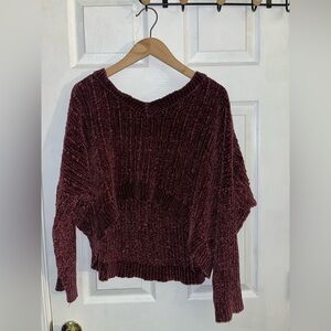 Reversible cute burgundy sweater